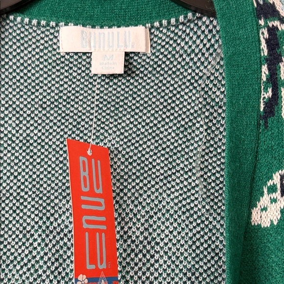 BUNULU Floral Green & Blue Open-Front Cardigan - Picture 4 of 8